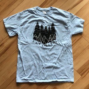 NWOT Save Lands Save The Pines Pale Blue Short Sleeve T-Shirt